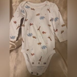 Carter's White Animal Print Bodysuit
